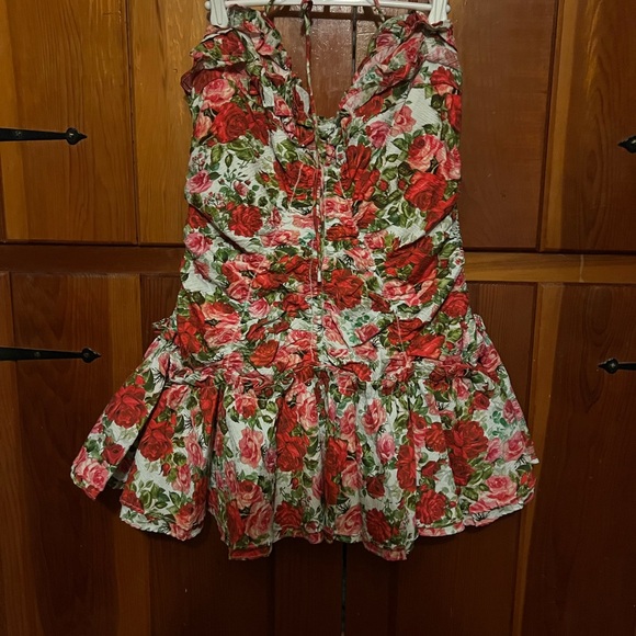 Selkie Floral Swim Dress - Red and Green